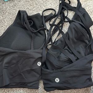 2 pack black high neck sports bra lululemon